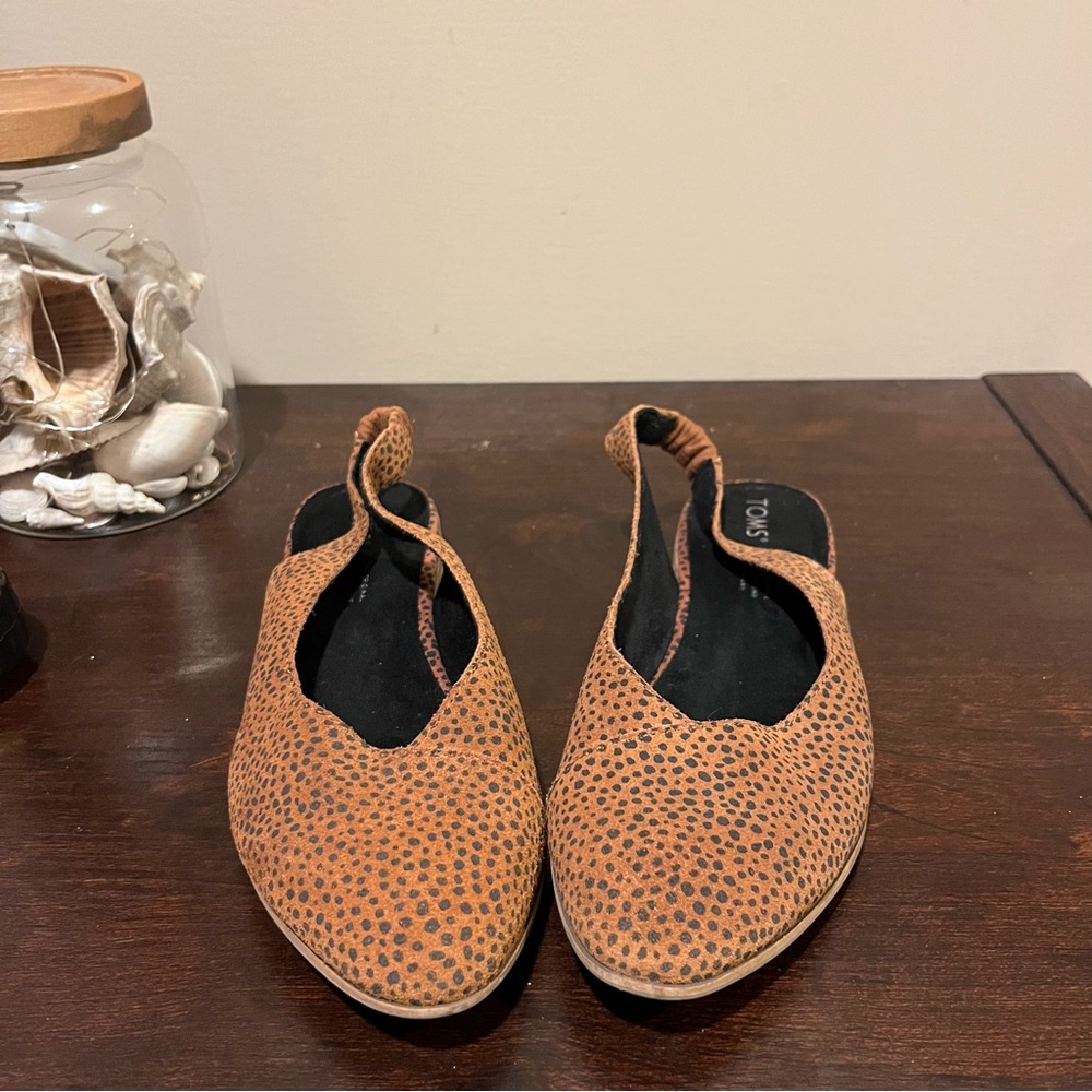 TOMS Orange Polka Dot Flats